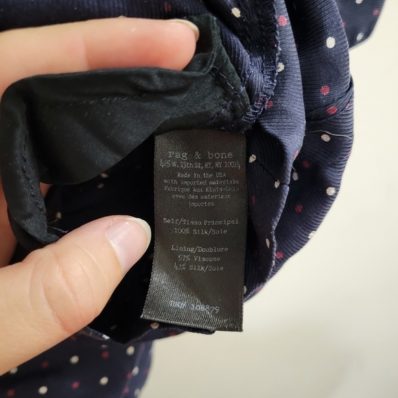 Rag & bone silk Arthur jumpsuit 00 navy polka dot - Picture 4 of 5
